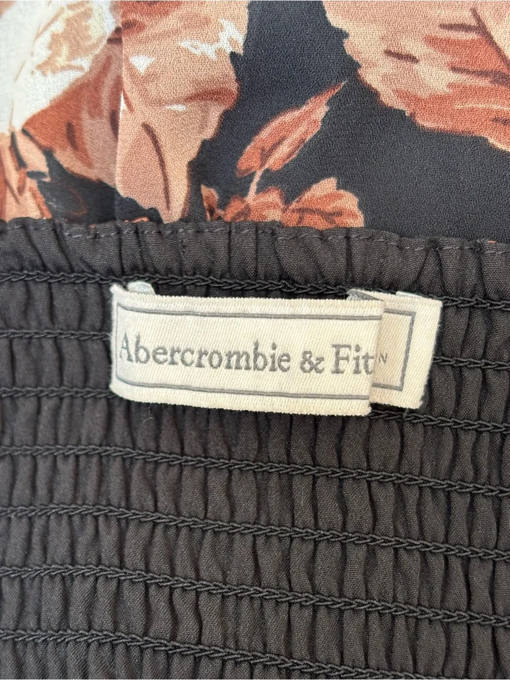 Abercrombie & Fitch Dark Floral Milkmaid Tiered Maxi Dress Cottagecore Small
